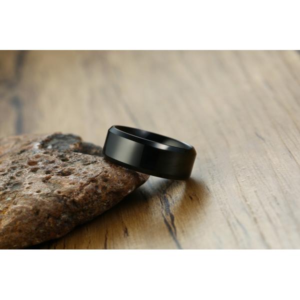 Wedding Stainless Steel Rings Plain Beveled Edges Matte Finished Brushed 8mm 6mm for Anniversary