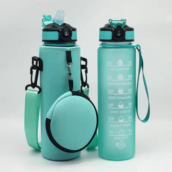 Customized Logo Neoprene Water Bottle Cooler with Adjustable Shoulder Strap and Pouch