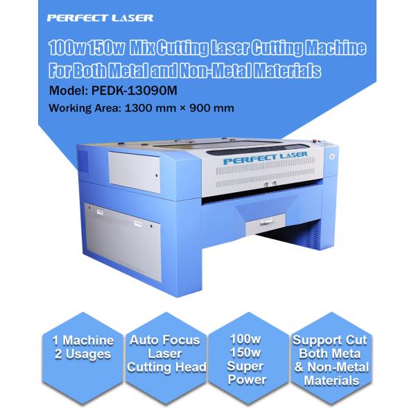 150w Co2 Mixed Laser Cutting Machine For Stainless Steel / Carbon Steel / MDF / Wood