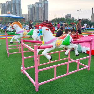OEM Outdoor / Indoor Swing Rides Fiberglass Spring Rocking Horse for 3-16 Years