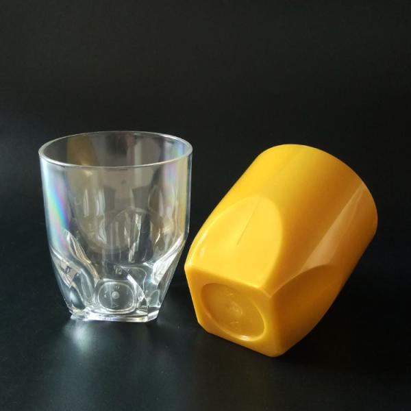 Reusable San Plastic Whisky Glasses 12oz Acrylic Drink Glasses Tumblers Flat Bottom