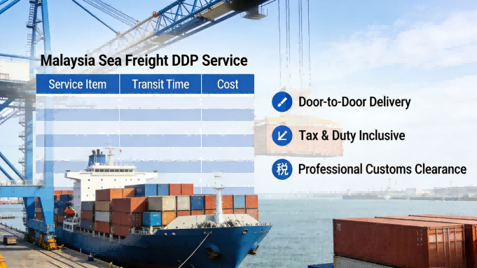 Malaysia Sea Freight DDP Shipping with Two-Way Customs Clearance, Tax Included, and Real-Time Tracking for Door-to-Door Service