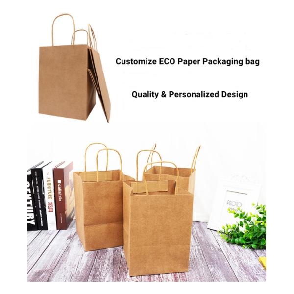 Хозяйственные сумки Biodegradable окружающей среды дружелюбные бумажные 17*17*23cm