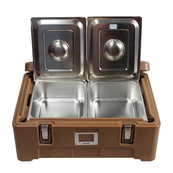 Top Loading Food Pan Carrier 25L Coffee Mobile Hot Food Transportation Boxes For Food Delivery Service Providers