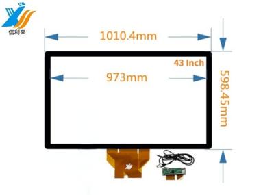 Display de tela sensível ao toque de 10 pontos de 43 polegadas Interface USB Estrutura G + G