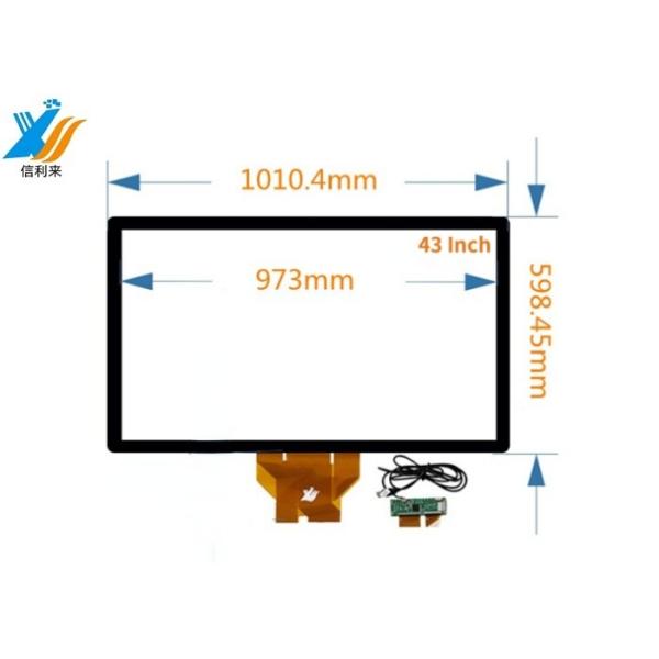 43 Inch Multi Capacitive Touch Screen With 4.3mm Total Thicknes And Unlimited Touch Life