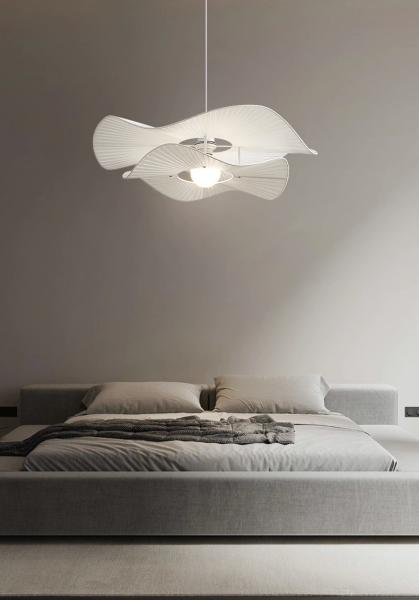Nordic Cream Style Fabric Led Pendant Lights For Living Room Bedroom Bar Flower Pendant Lamp(WH-AP-590)