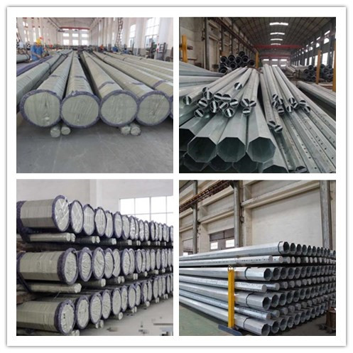 Polygonal Electrical Power Pole Steel Utility Poles 50 Years Life Time