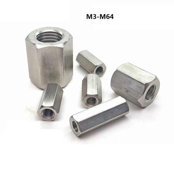 201/304 Стандартная нержавеющая сталь цилиндрическая винтовая сплошная гайка с ЦИНКОВОЙ ПЛАТИРОВАННОЙ отделкой