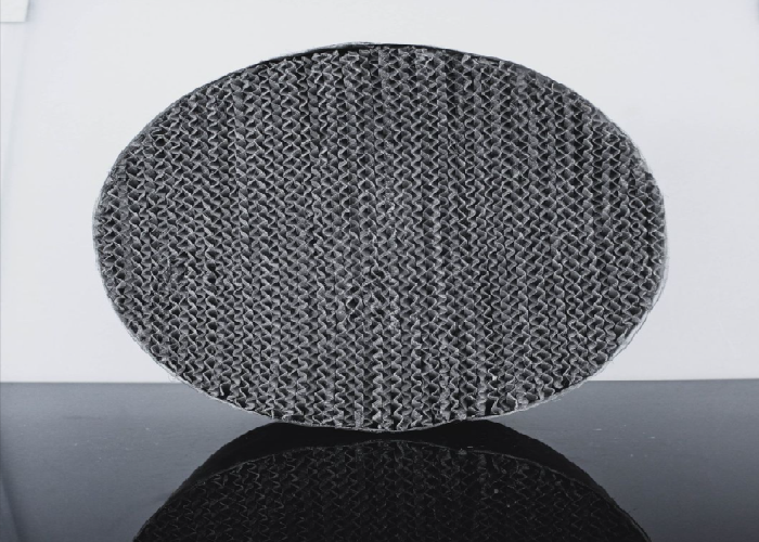 High Efficiency Metal Structured Packing For Low Pressure Drop And Throughput