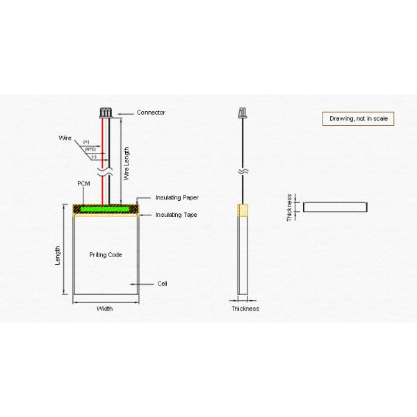5mm High Temperature Lithium Ion Battery 3.7 V 200mah Lipo Battery With UL CE