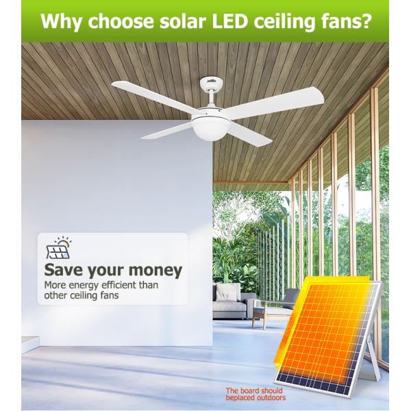 2- Ventilador de teto de economia de energia solar com baixa tensão estável e energia solar