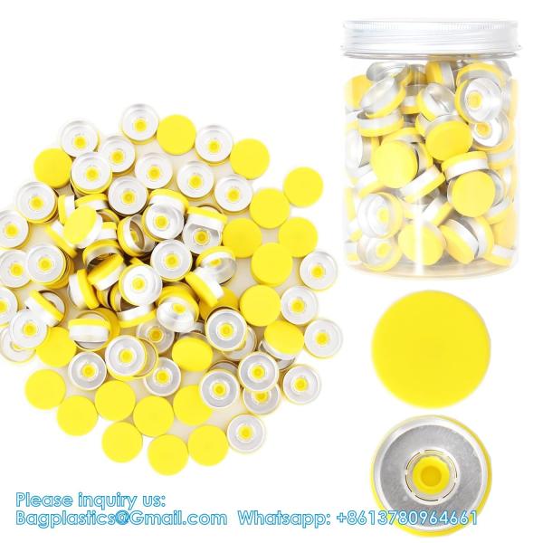 20mm Flip Top Caps Aluminum-Plastic Black Caps for Glass Vial Crimp Caps with White PTFE and Red Silicone Septa