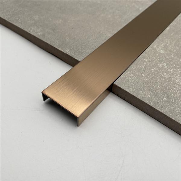 Furniture Mirror Trim Stainless Steel U Shape Profile Metal Tile Edge Trim
