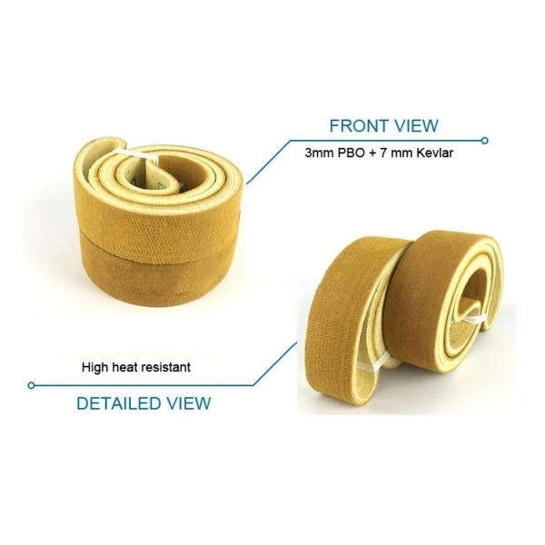 Yellow PBO Kevlar Flat Belt / Kevlar Conveyor Belt For Aluminum Profile
