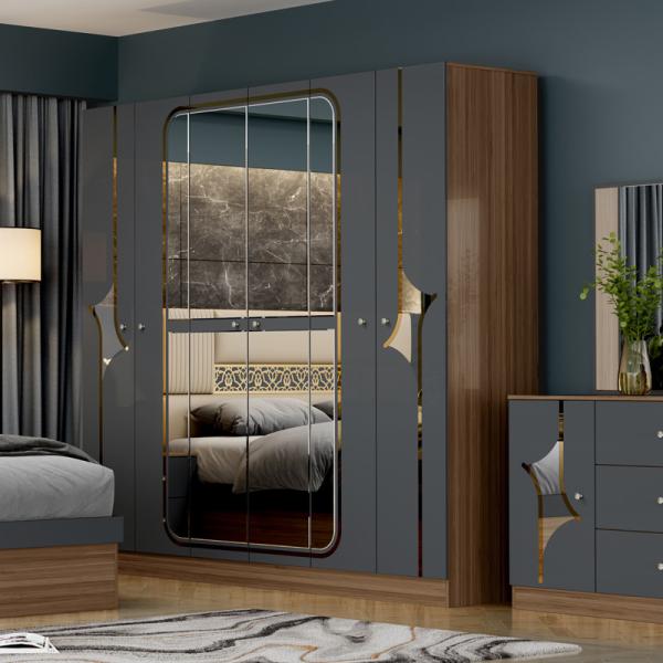Wholesale Low Price Turkish Double King Bed Room Home Wooden Frame Mdf Modern Luxury Full Size Bedroom Furniture Set