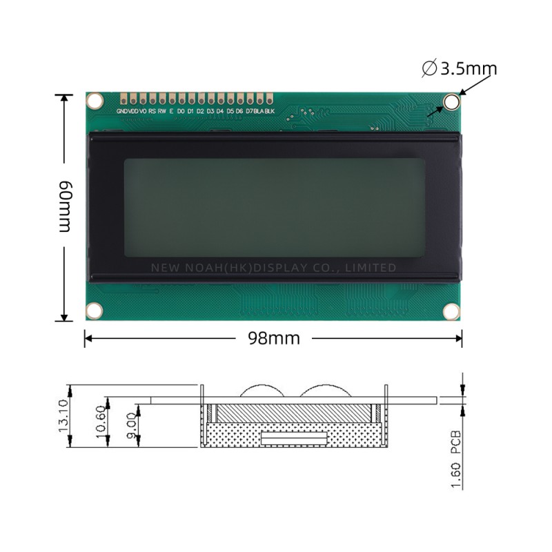 Russian Gray Film 2004A LCD Display Module Interface Module ST7066U Support Scheme Development