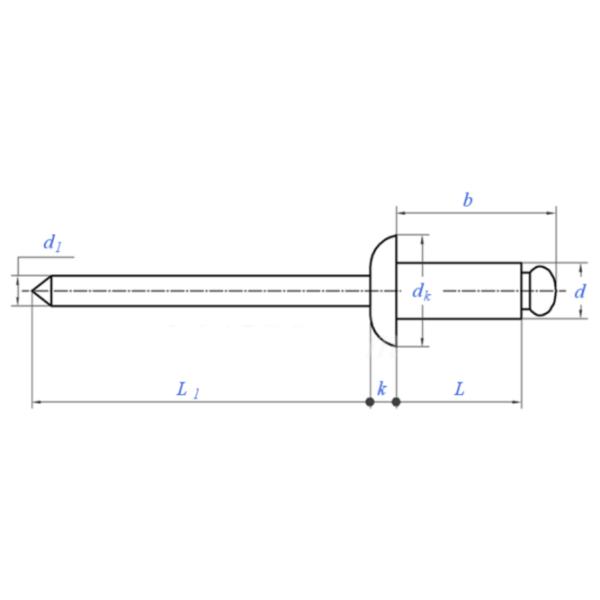 ISO15977 заклепывает и прикалывает одностороннюю клепку открытого конца плакировкой цинка ST AL RVT