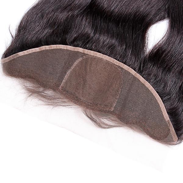 Fechamento frontal 13x4 do laço peruano molhado e ondulado em linha reta para mulheres negras