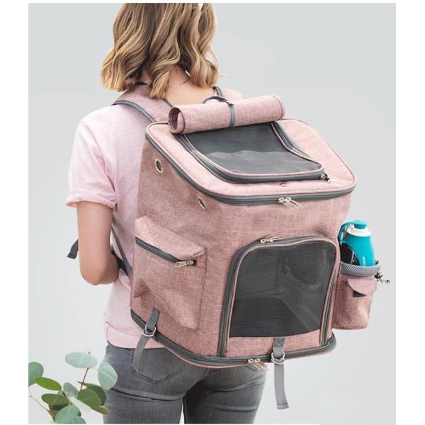 Cat Dog Hiking Backpack Pet Travel Bag Airline Approved Breathable Large 16.9 In 13.4