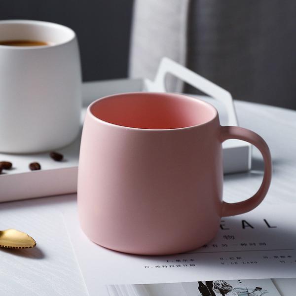 EU Takeaway Fast Food Blue Pink Colored Ceramic Mugs OEM