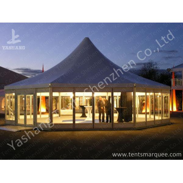 Polygon Transparent Glass Wall wedding canopy tent high peak Aluminum Frame