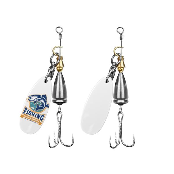 Boîte cadeau par sublimation Plaque en aluminium métallique vierge personnalisée Plomb Trois hameçons Hameçon de pêche pour la pêche en plein air