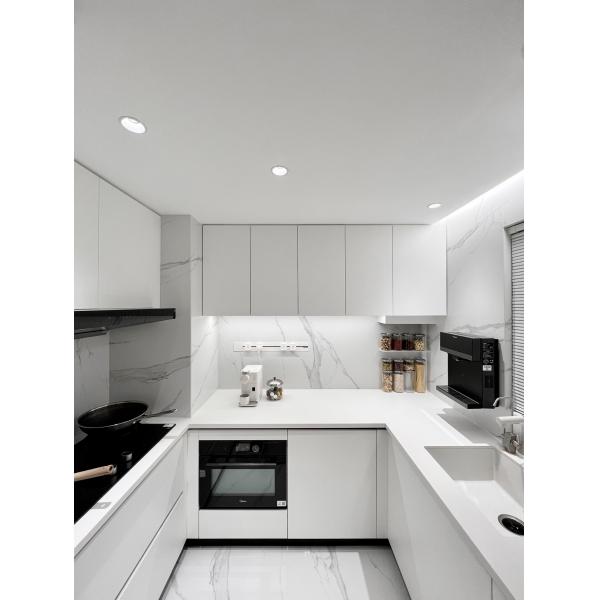 Modern U-Shape Kitchen With Small Island Shaker Cabinets Custom Kitchen Cabinet