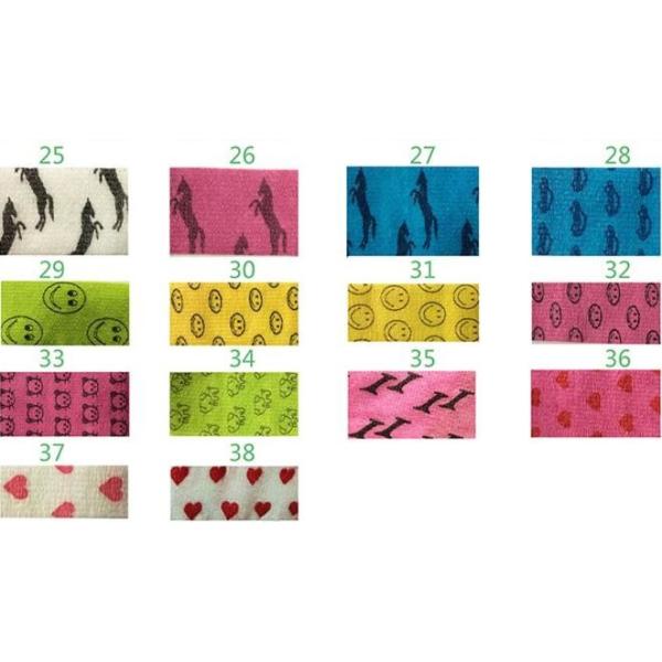 Water resistant best quality beautiful cohesive vet bandages, Medical surgical consumables vet colored elastic wrap cust