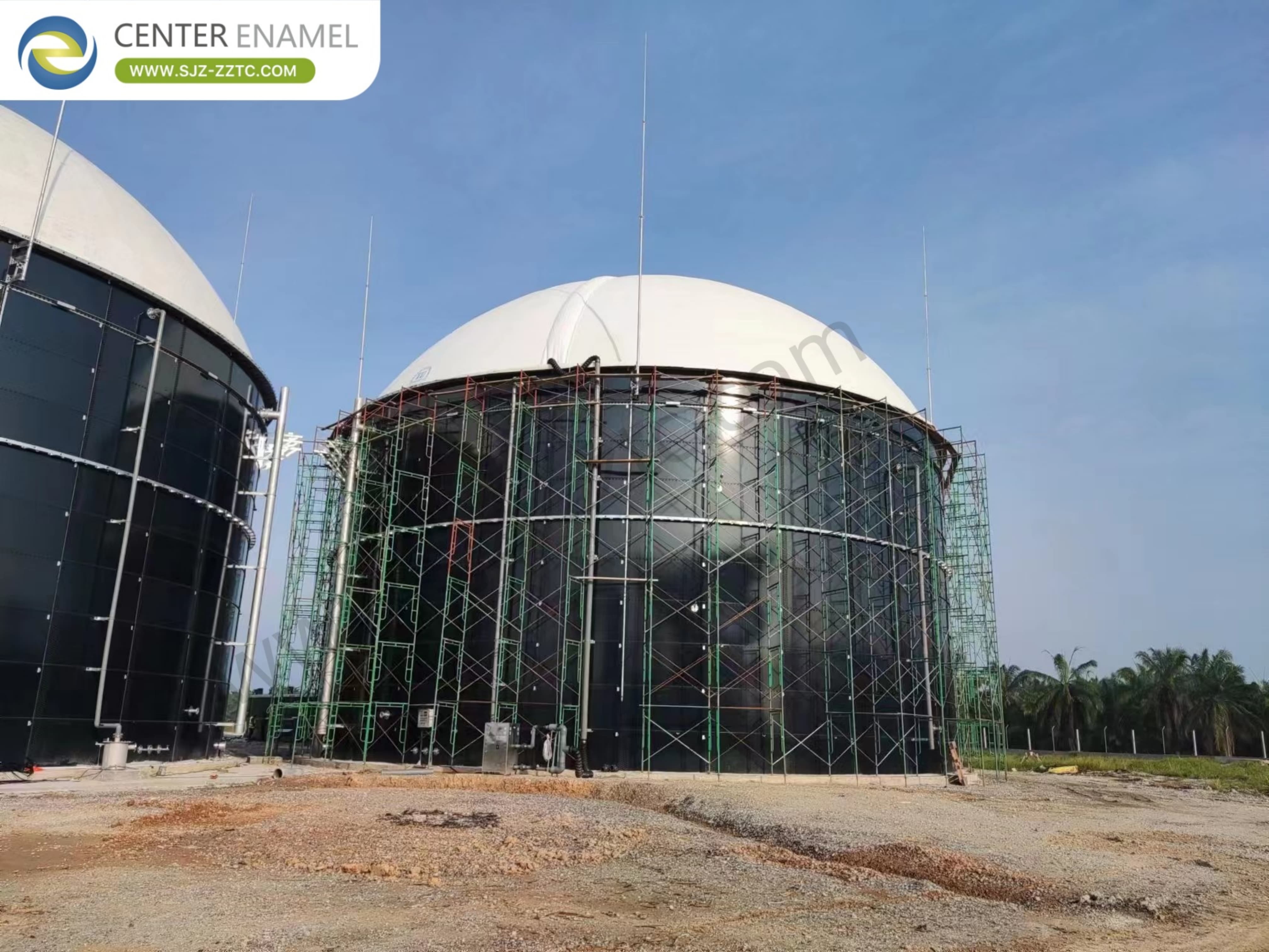 High Efficiency Biogas Power Plant and GFS Tanks for Livestock Manure Treatment in India