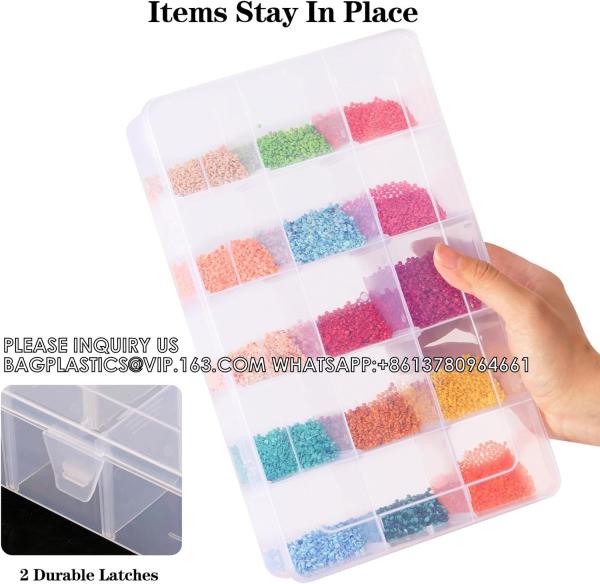 Girds Clear Plastic Organizer Box Storage For Washi Tape Tackle Box Jewelry Crafts Organizer, Container