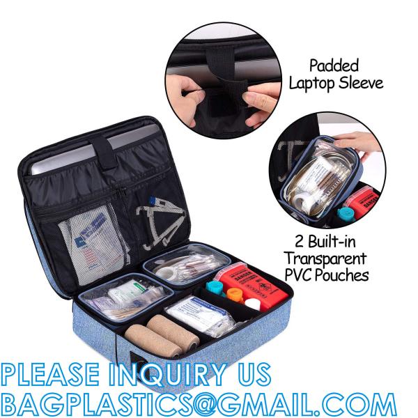 Portable Trauma Emergency Bag Medical Shoulder Bags First Aid Kit Bag, Medical Supplies with Fixed Pockets