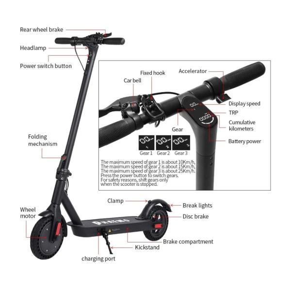 8.5 Inch Tire 350W Motor Two Wheel Electric Scooters