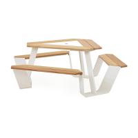 Outdoor Garden Metal One-Piece Table And Bench One Table Two Chairs Long Stool