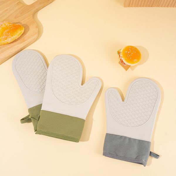 Gants de four à barbecue réutilisables épaissis en silicone polyvalent sans odeur