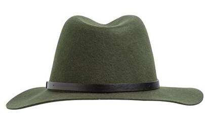hot sale fashion decorated Felt Green fedora hat