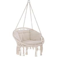 Cadeira de balanço de cama de jardim com macrame cadeira pendurada confortável