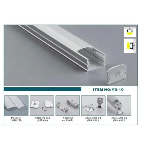 Adjustable Light Angle 6063 T3-T8 Aluminum Alloy Anodized Surface Mounted LED Profile