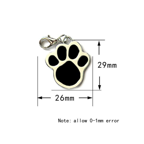 Paw Shape 25mm Dog Identification Tag Pendant Noiseless Dog Tags
