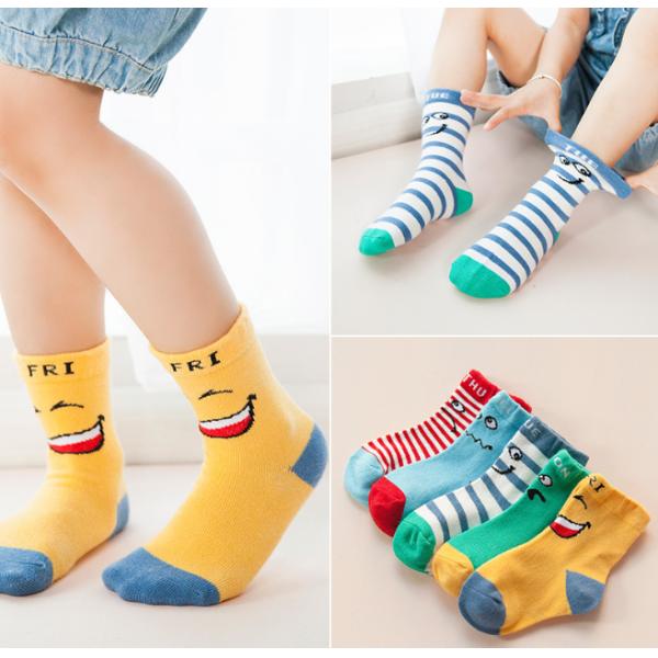 Size Customized Kids Colorful Socks / Fancy Kids Socks Anti Foul Disposable