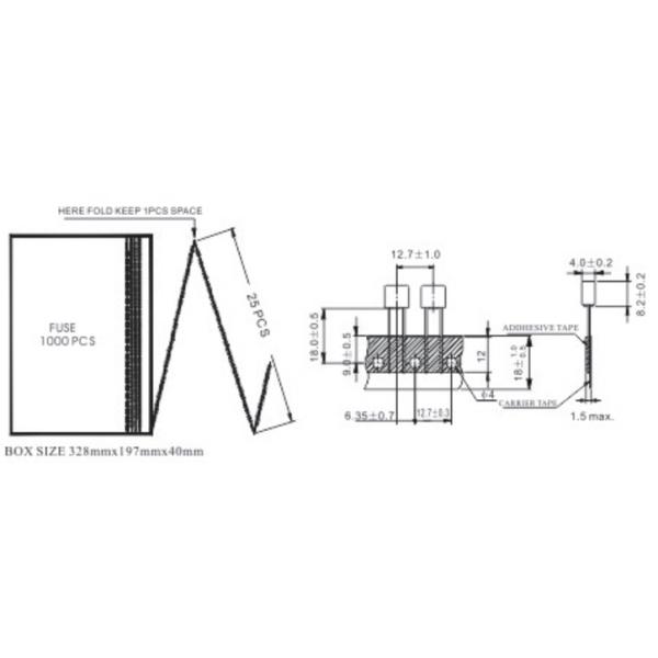 NTS1125A 300V 1.25A Мини радиальный свинцовый предохранитель