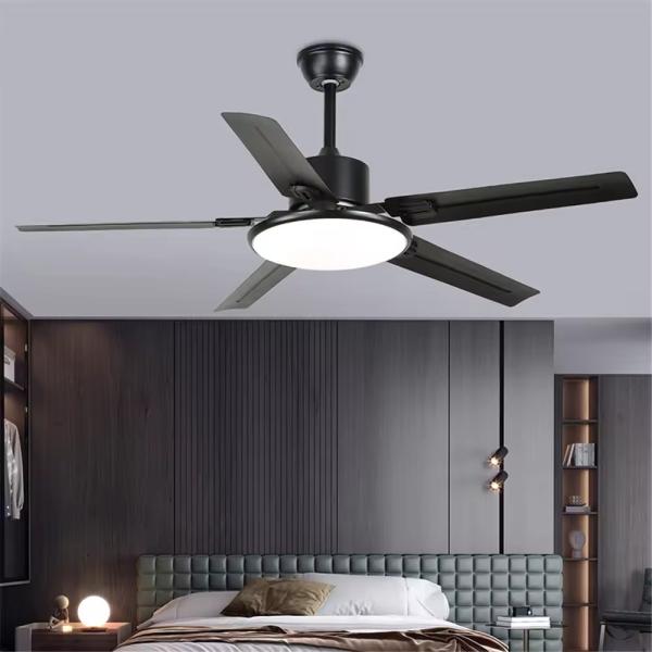 Modern LED Fan Light Luxury Living Room Restaurant Bedroom Hotel Villa Ceiling Fan With Light Remote Electric Fan With Light