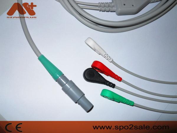 Petas 165R, 260R, 300, K-250, KMA160R Compatible 4 Lead Snap Direct-Connect ECG Cable