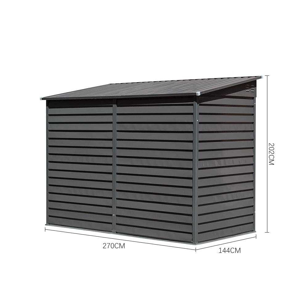 Garden Bike Shed AJUNION 9ft Sturdy Steel Motorcycle Storage Enclosure with Lock