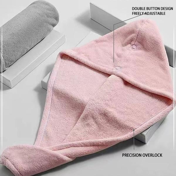 Дизайн на заказ Чистый цвет микроволокна кораллового шерсти Сухой шляпа для волос Полотенце для волос