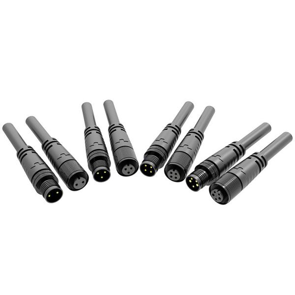 M10 Metal Head Coated Waterproof Male Female Connector LED Cable 2 Core 3 Core IP68