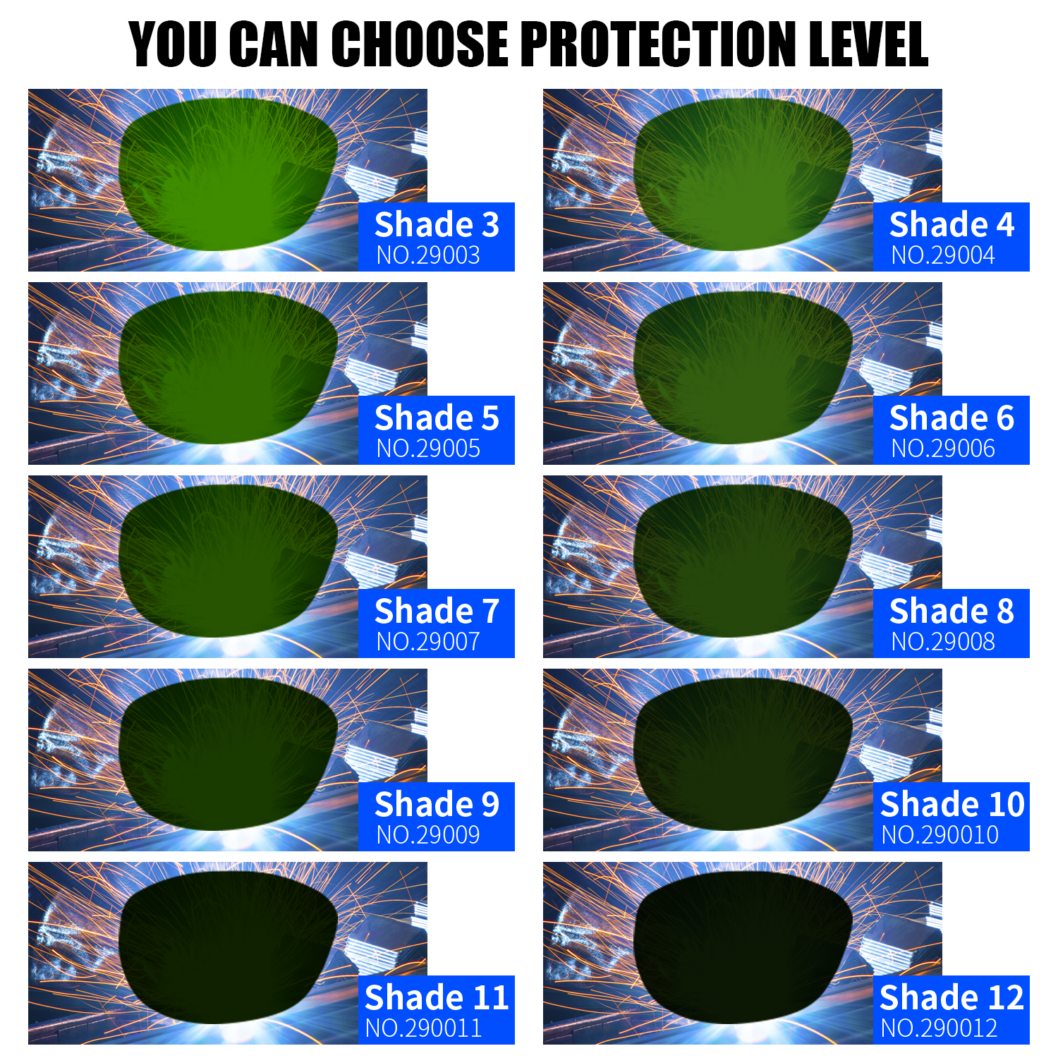 Factory Professional 3-13 Degree Shields Welder Gray Eyewear Protective Eye Helmets Weld Goggles Welding Glasses