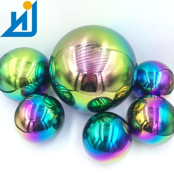Garden Decorative Large Stainless Steel Metal Gazing Ball Rainbow Hollow Stainless Steel Balls