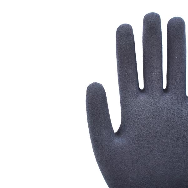 15 Guage Durable Latex Sandy Coated Gloves With TPR Impact Shields For Garden Work