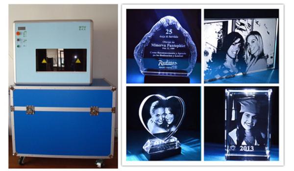 Small Air Cooling Gift Engraving Machine for Glass and Crystal CE / FDA Certificated